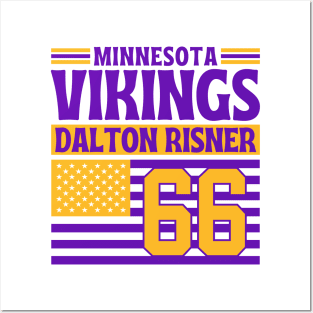 Minnesota Vikings Risner 66 American Flag Football Posters and Art